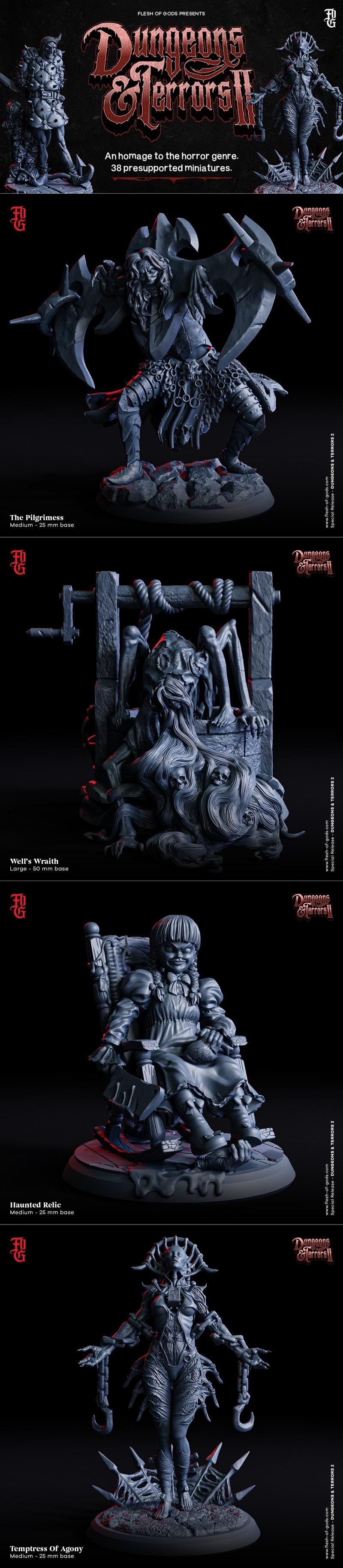 神之肉 —— 地下迷宫 Vol.2 —— 3D打印模型|Flesh of Gods – Dungeons & Terrors Vol.2 – 3D Print Model STL
