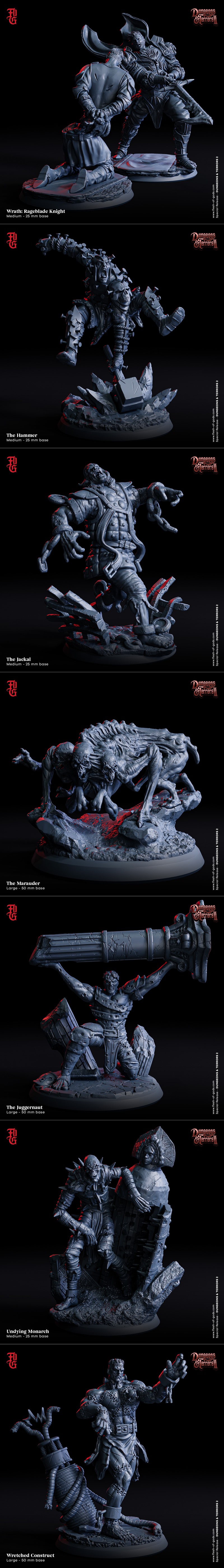 神之肉 —— 地下迷宫 Vol.2 —— 3D打印模型|Flesh of Gods – Dungeons & Terrors Vol.2 – 3D Print Model STL