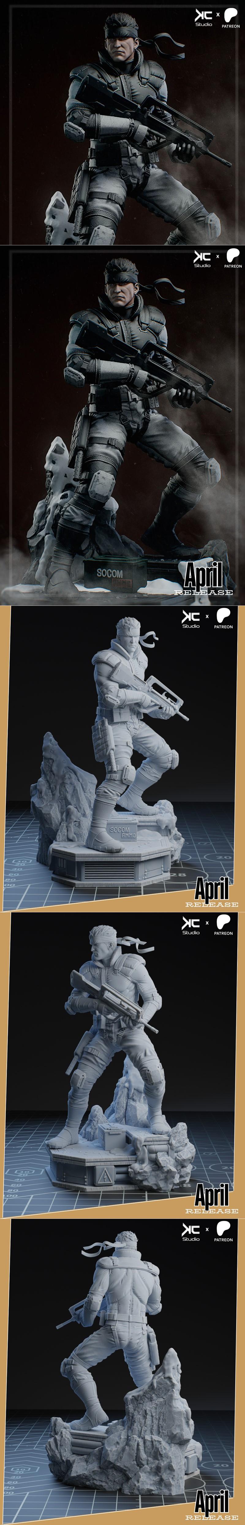 KC工作室 - 金属 Gear - 萨金特固体3D打印模型|KcStudio – Solid Snake – Metal Gear Solid – 3D Print Model STL