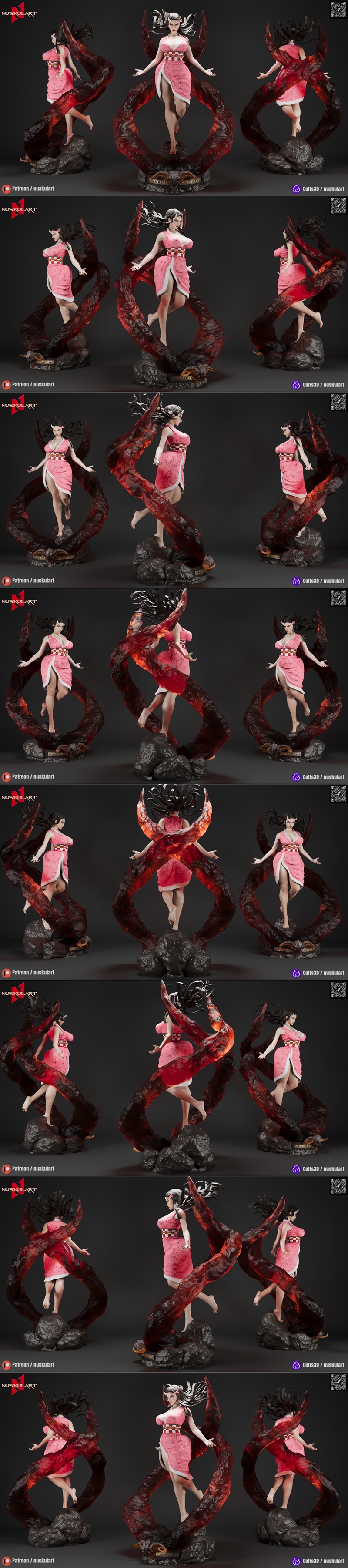 Nuskul艺术工作室 | 《鬼灭之刃》涅古佐· Kamado 3D打印模型|Nuskul Art – Nezuko Kamado – Demon SLayer – 3D Print Model STL