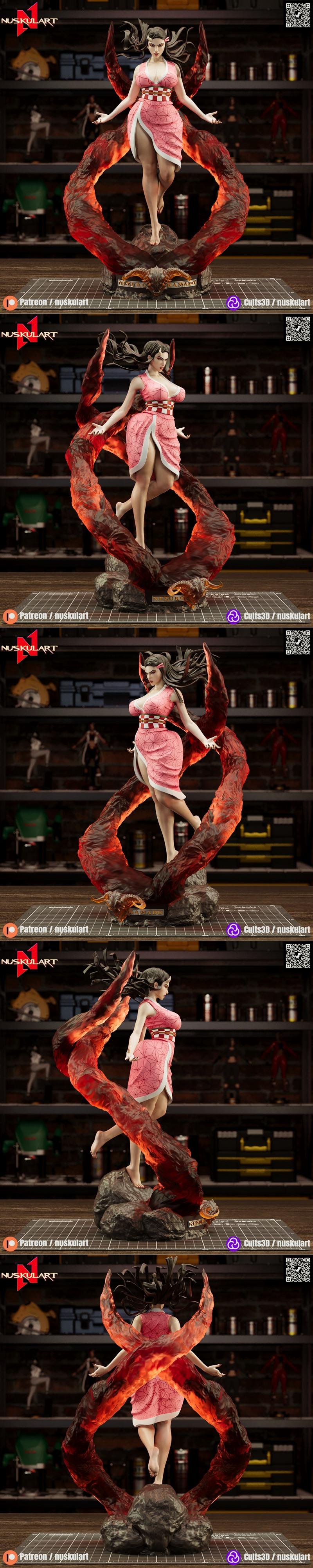 Nuskul艺术工作室 | 《鬼灭之刃》涅古佐· Kamado 3D打印模型|Nuskul Art – Nezuko Kamado – Demon SLayer – 3D Print Model STL
