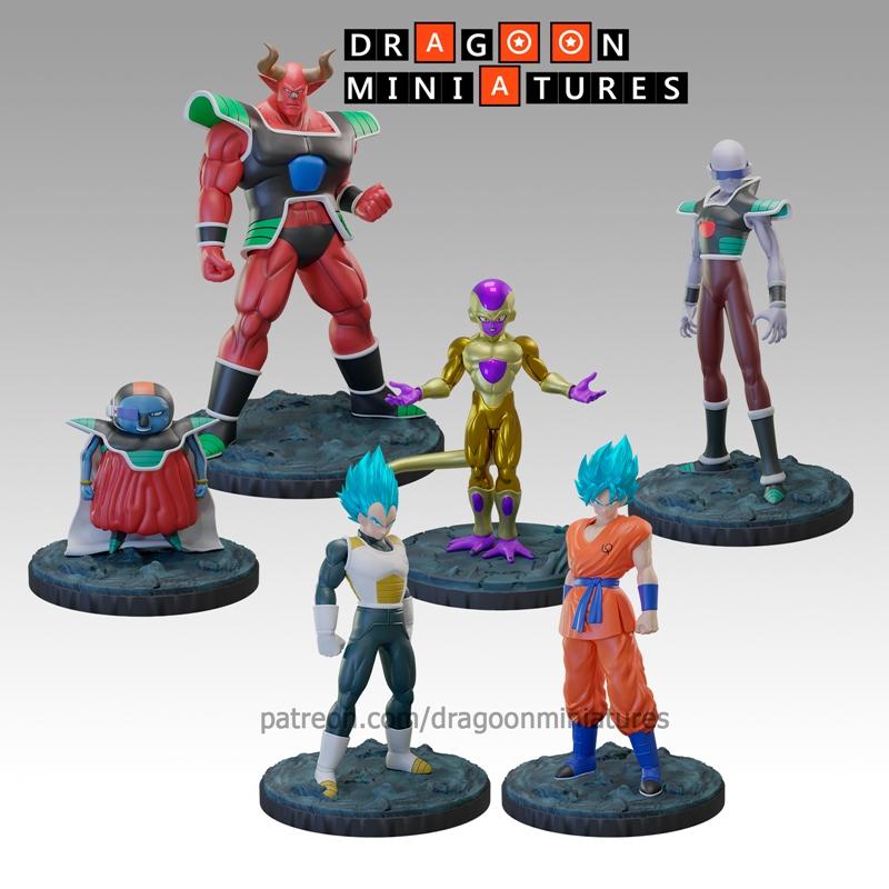 龙珠超 3D打印模型包|Dragoon Miniatures – Dragon Ball Super Pack 2 – 3D Print Model STL