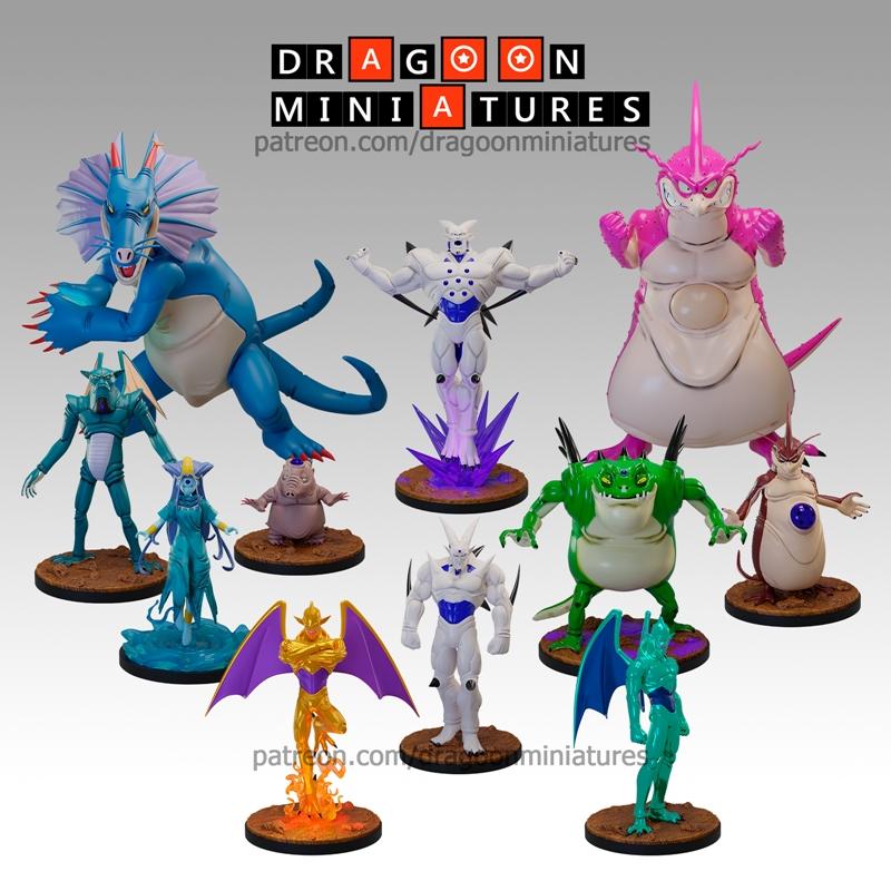 龙族迷你模型 - 3D打印影龙套装|Dragoon Miniatures – Term 27 GT Pack 5 Shadow Dragons Pack – 3D Print Model STL