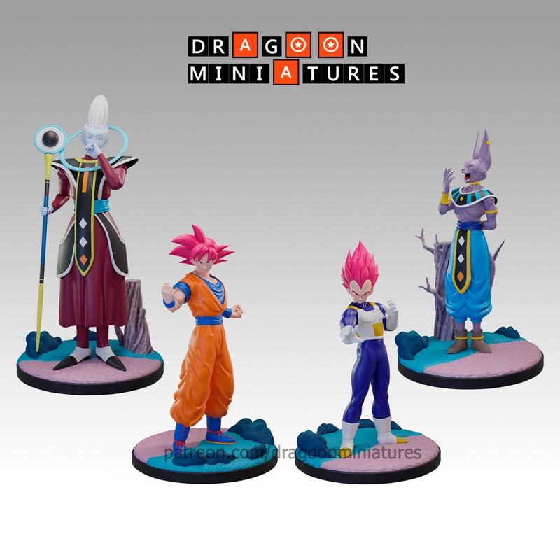 龙珠超 3D打印模型套装|Dragoon Miniatures – Dragon Ball Super Pack 1 – 3D Print Model STL