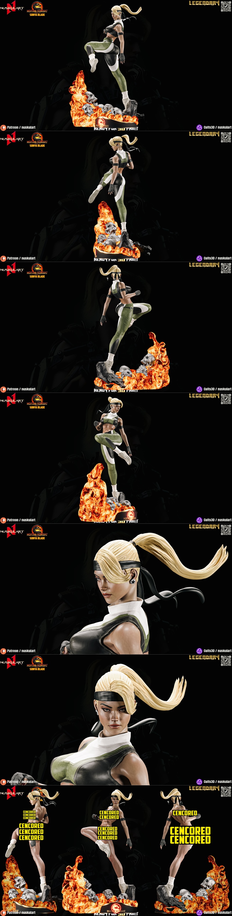 Nuskul Art – Sonya Blade – Mortal Kombat – 3D Print Model STL