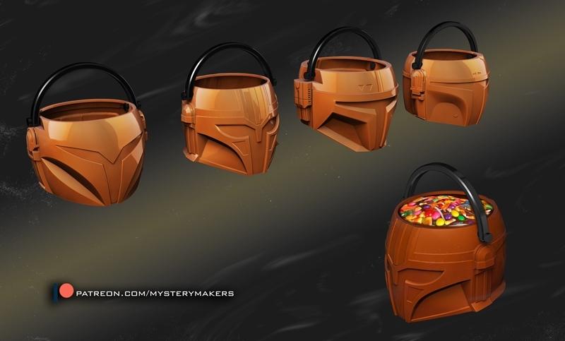 曼达洛人糖果桶——万圣节3D打印模型|Mandalorian candy buckets – halloween – 3D Print Model STL