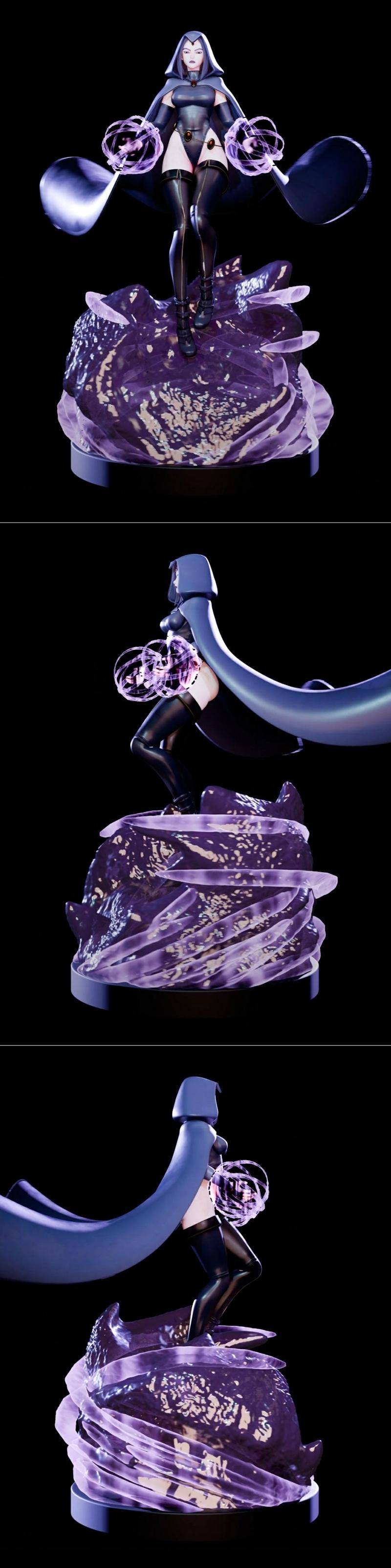 瑞文 - Teen Titans - 诺克特堕落 - 3D打印模型|Raven – Teen Titans – Nyxt Fall – 3D Print Model STL