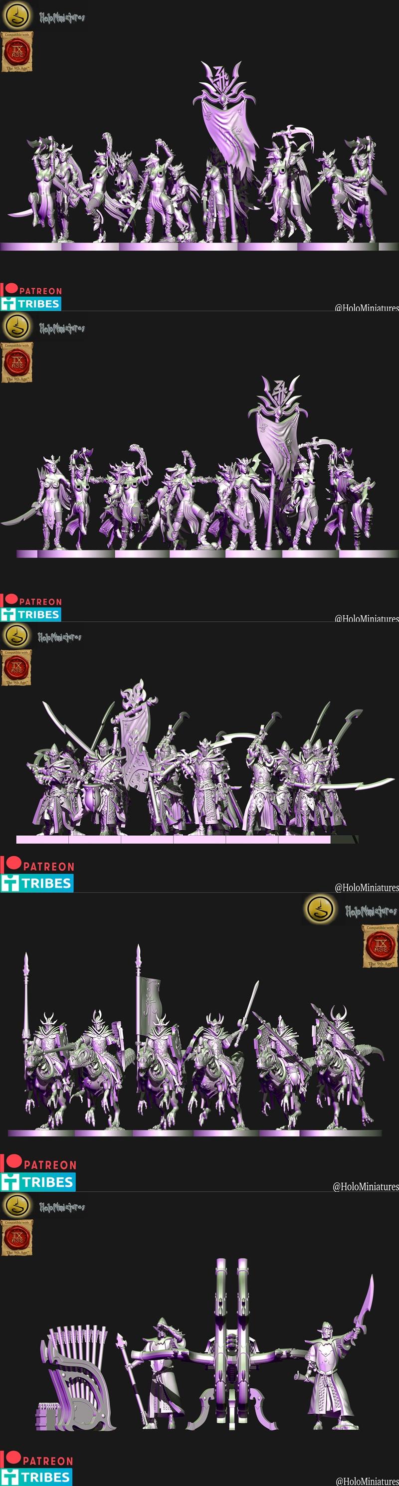 黑暗精灵3D打印模型|Holo Miniatures – Dark Elf – Elves – 3D Print Model STL