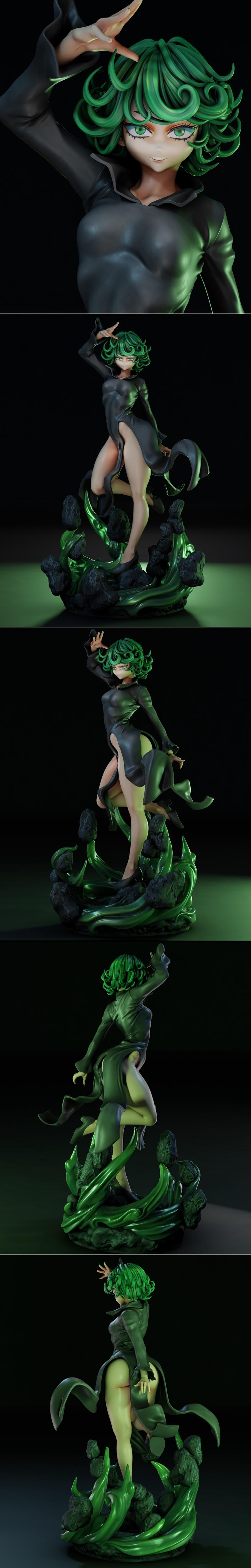 Gr8Tech - 一拳超人 - 立志千手 3D打印模型|Gr8Tech – One Punch Man – Tatsumaki – 3D Print Model STL