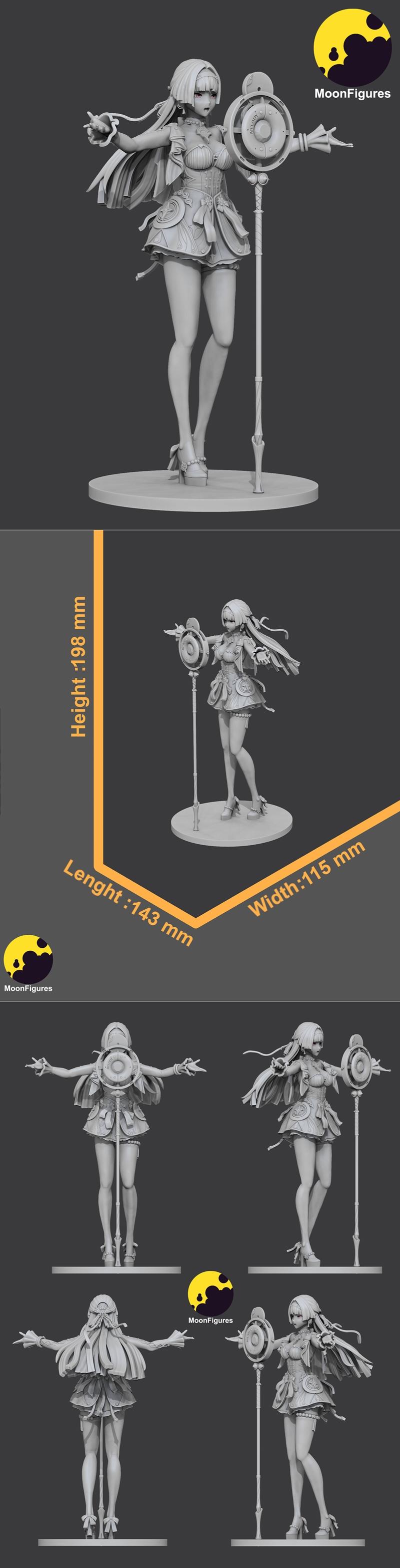 月之幻影 - 阿斯特拉·姚 - 3D打印模型|MoonFigures – Astra Yao – 3D Print Model STL