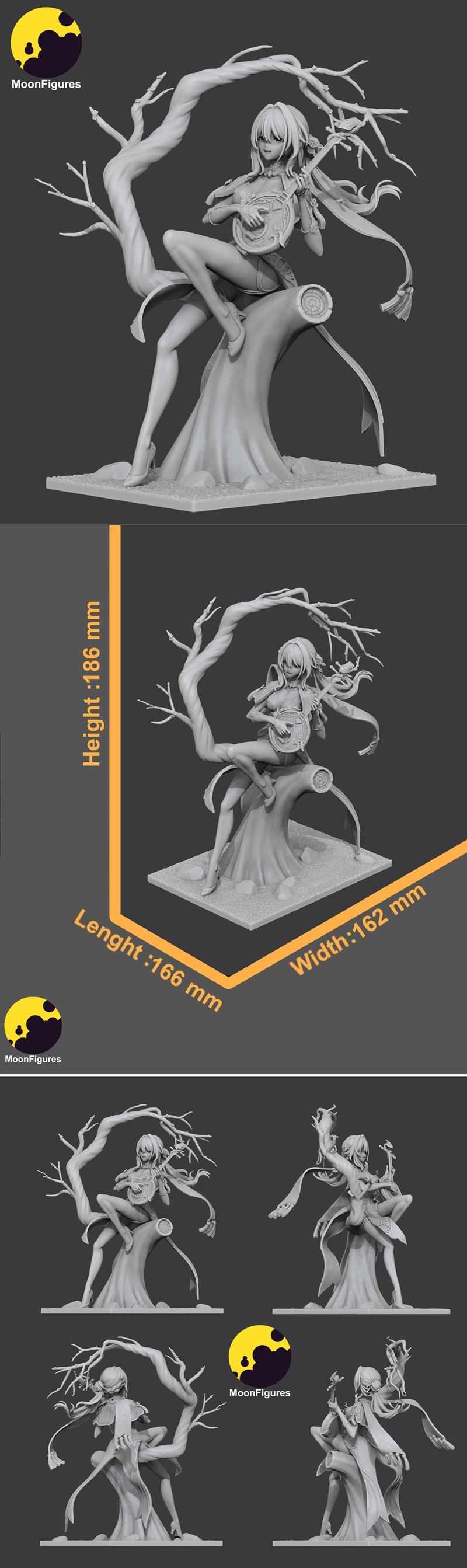 月之图腾——阮梅——3D打印模型|MoonFigures – Ruan Mei – 3D Print Model STL