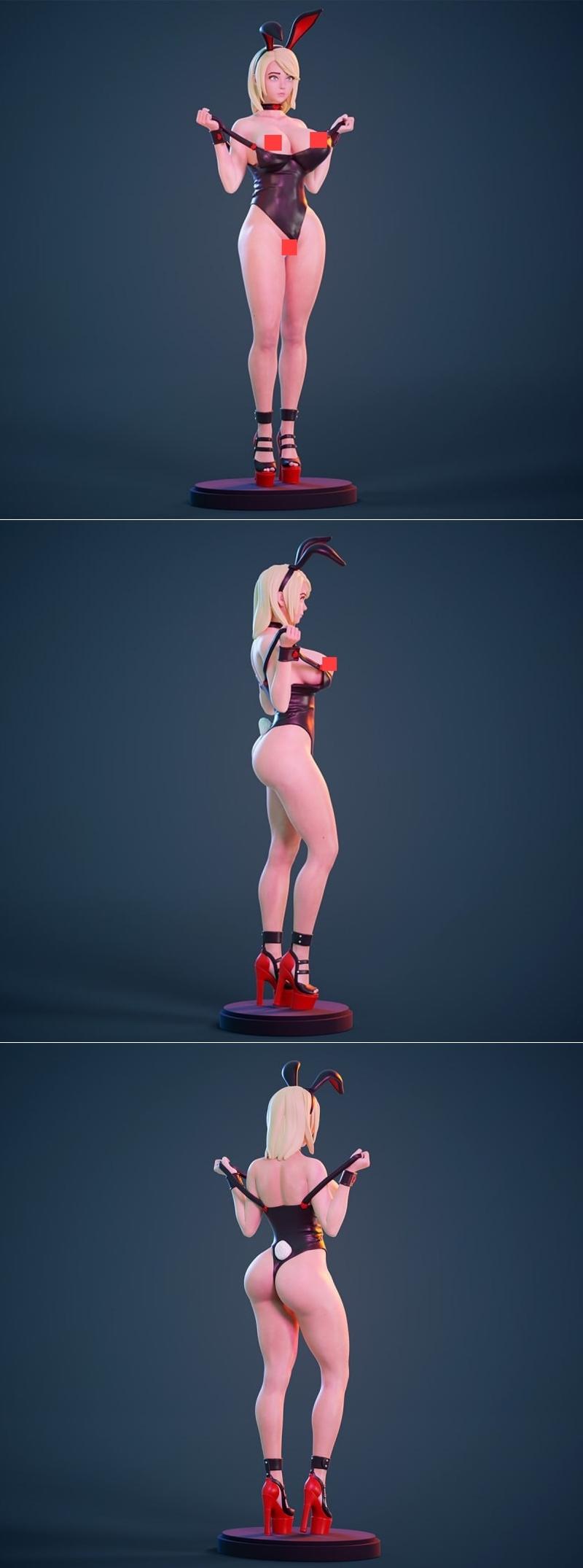 3D打印兔女模型|Bunny girl – 3D Print Model STL