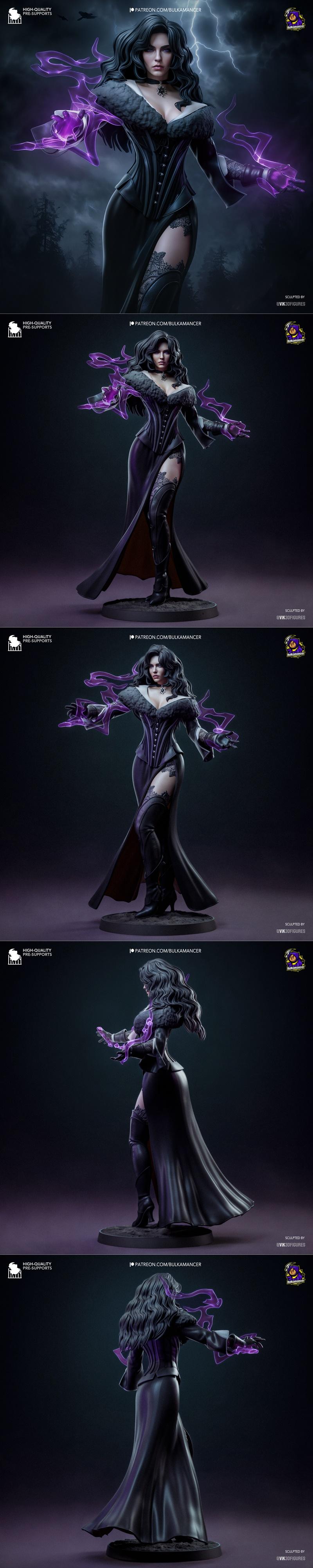 3D打印模型：《巫师》耶妮弗角色雕塑|Bulkamancer Sculpts – Yennefer (The Witcher) – 3D Print Model STL