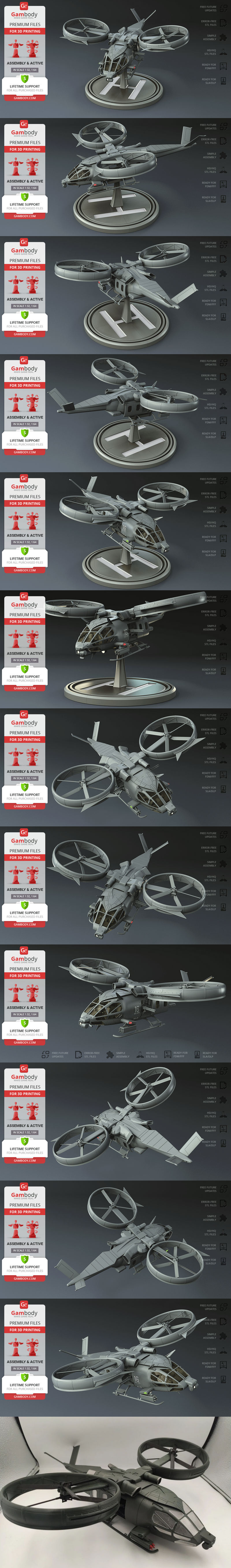 Gambody - 阿erospatiale SA-2萨姆森 - 3D打印模型|Gambody – Aerospatiale SA-2 Samson – 3D Print Model