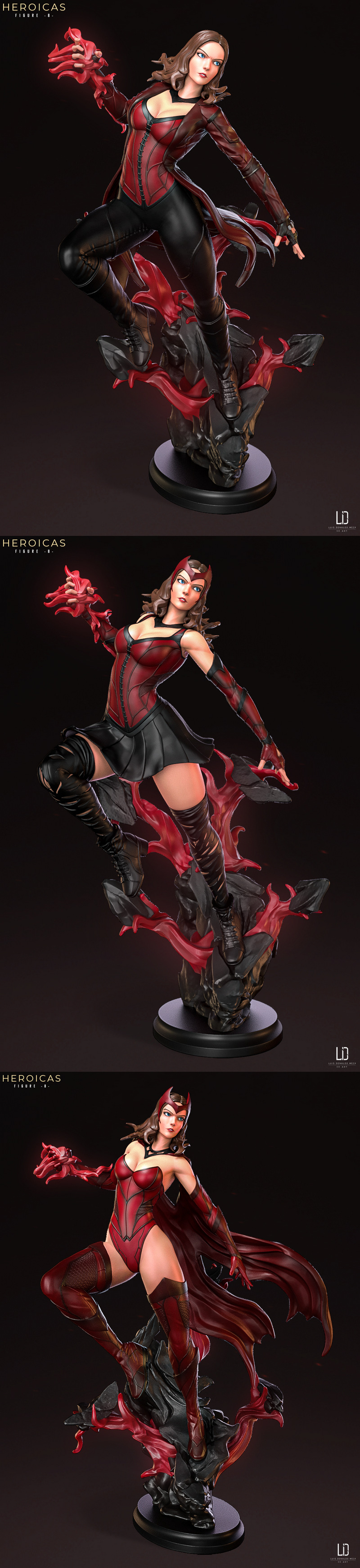 英雄之姿 Figure 8 -  Scarlet Witch - 3D打印模型|Heroicas Figure 8 – Scarlet Witch – P.2 – 3D Print Model