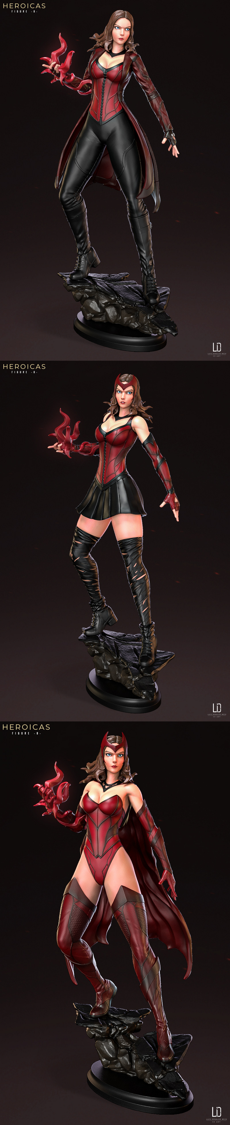 英雄级图8——绯红女巫——3D打印模型|Heroicas Figure 8 – Scarlet Witch – P.1 – 3D Print Model
