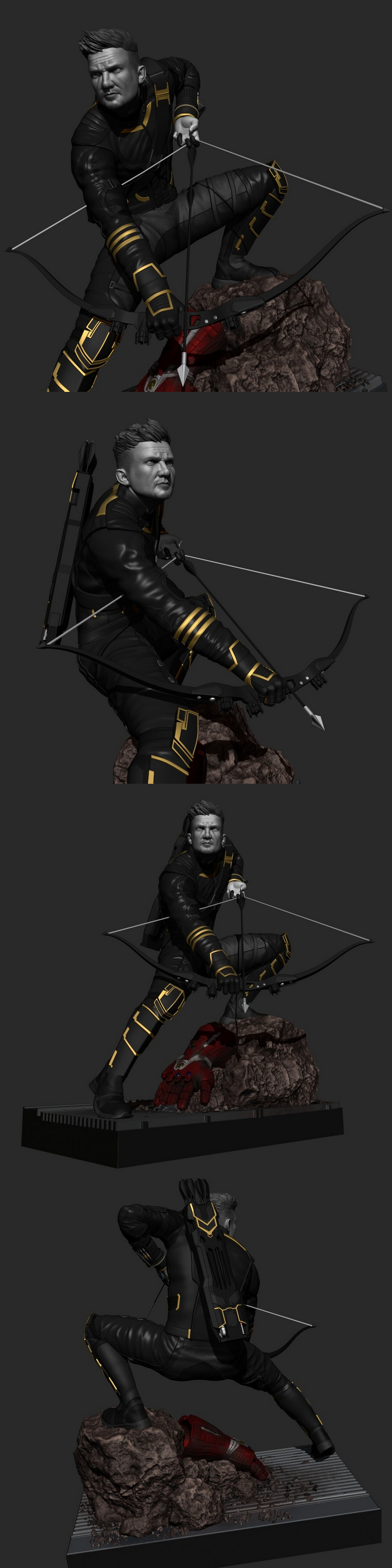 黑寡妇终局大战3D打印雕像模型|Hawkeye Endgame Fanart Statue – 3D Print Model