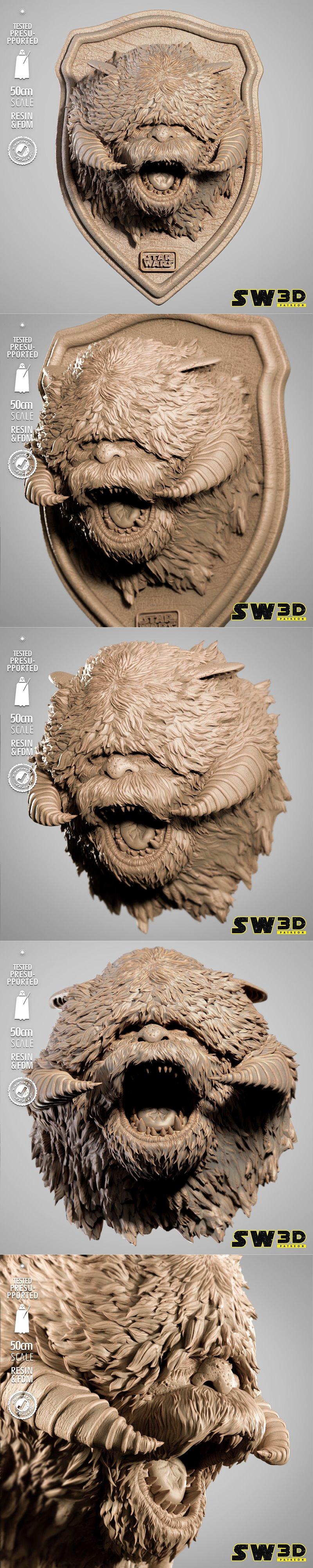 SW3D - Wampa墙饰 - 3D打印模型|SW3D – Wampa Wall – 3D Print Model STL