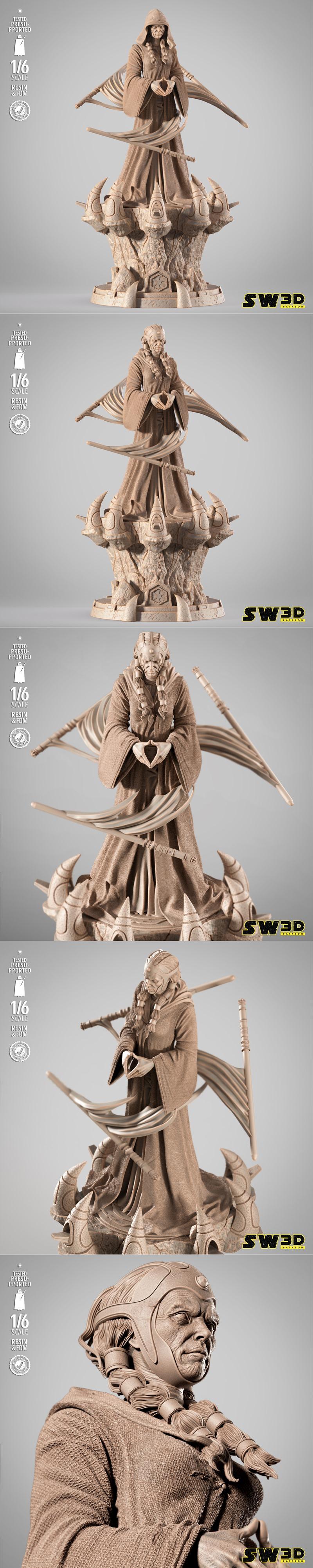 SW3D - 达斯·特瑞亚雕塑 - 3D打印模型|SW3D – Darth Traya Sculpture – 3D Print Model STL