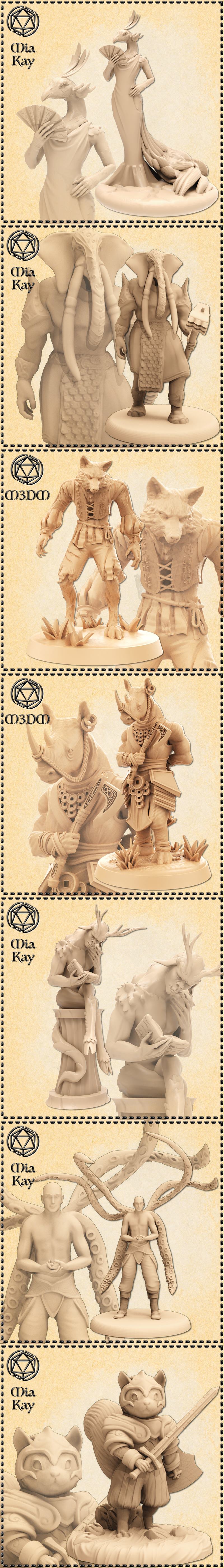 M3DM 动物人形 3D打印模型|M3DM – Animal Humanoids – 3D Print Model STL