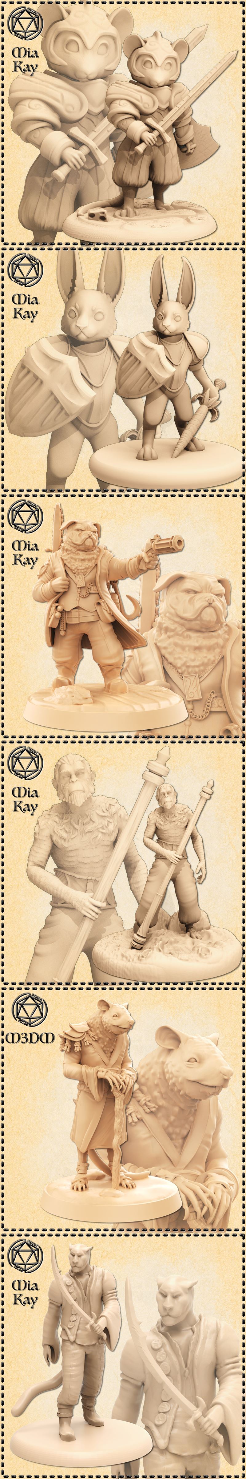 M3DM 动物人形 3D打印模型|M3DM – Animal Humanoids – 3D Print Model STL