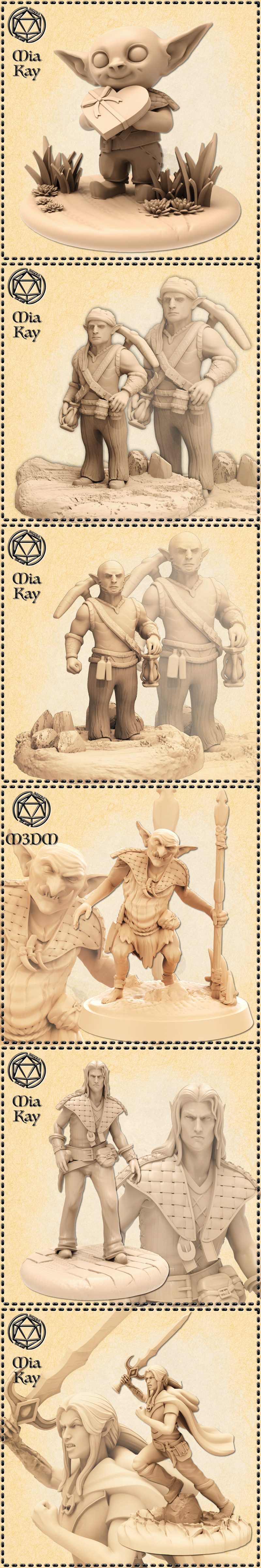 M3DM矮人-精灵-咕噜-小矮人 3D打印模型 STL|M3DM – Dwarf – Elf – Goblin and Gnome – 3D Print Model STL