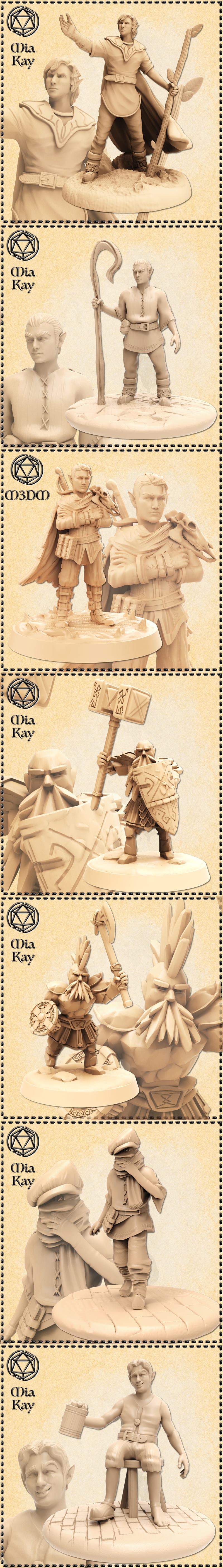 M3DM矮人-精灵-咕噜-小矮人 3D打印模型 STL|M3DM – Dwarf – Elf – Goblin and Gnome – 3D Print Model STL