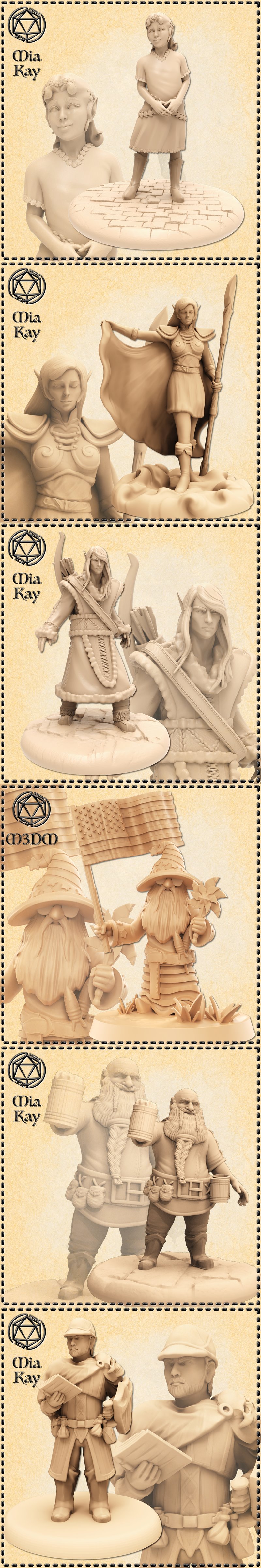 M3DM矮人-精灵-咕噜-小矮人 3D打印模型 STL|M3DM – Dwarf – Elf – Goblin and Gnome – 3D Print Model STL