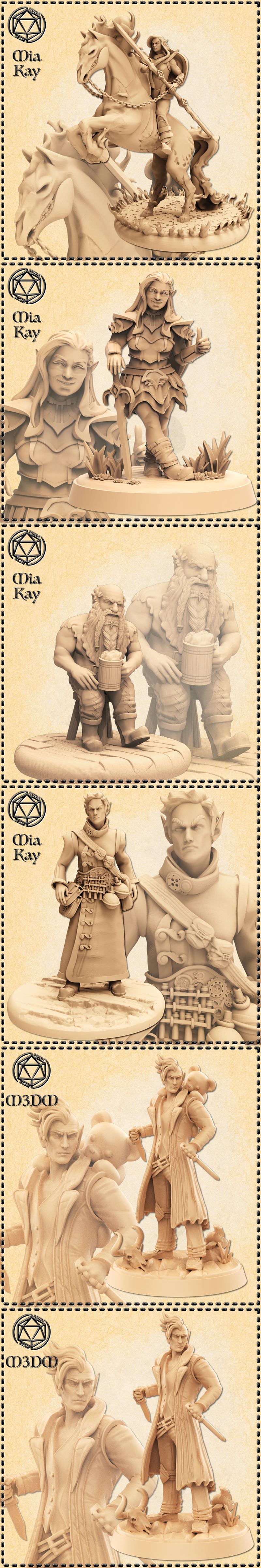 M3DM矮人-精灵-咕噜-小矮人 3D打印模型 STL|M3DM – Dwarf – Elf – Goblin and Gnome – 3D Print Model STL