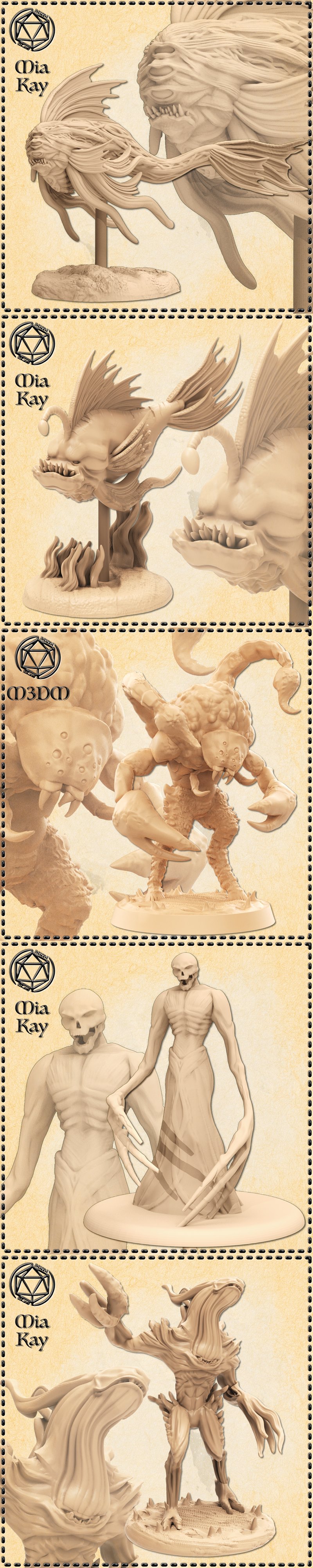 M3DM - 恐怖怪兽与异变生物 3D打印模型|M3DM – Monstrosities & Abberations – 3D Print Model STL