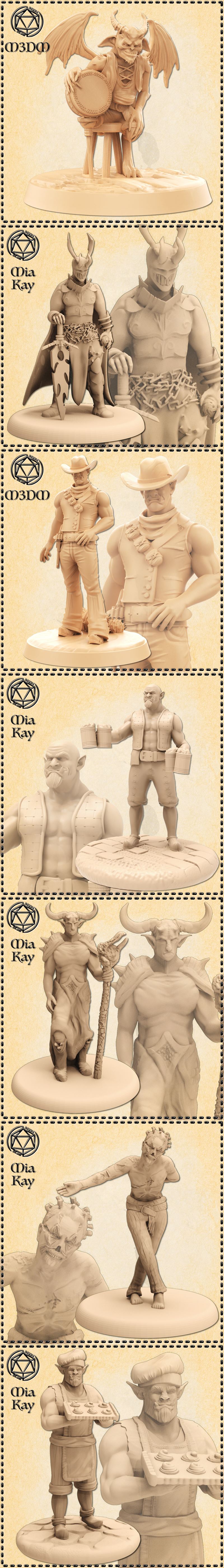 M3DM - 3D打印恶魔、兽人与暗影精灵模型|M3DM – Demons, Orcs and Tieflings – 3D Print Model STL