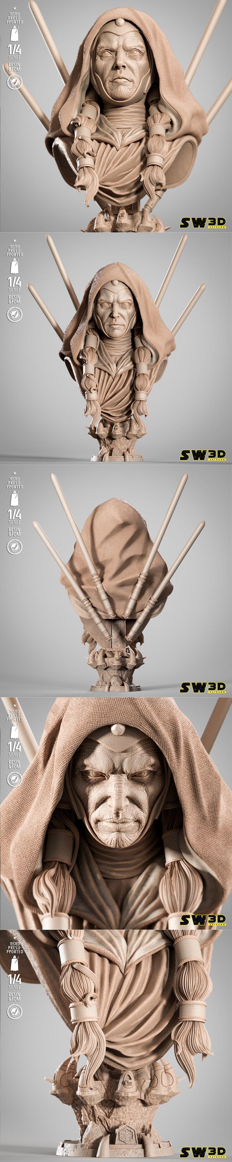 SW3D - 达斯·特瑞亚头像雕塑 - 3D打印模型|SW3D – Darth Traya Portrait Bust – 3D Print Model STL