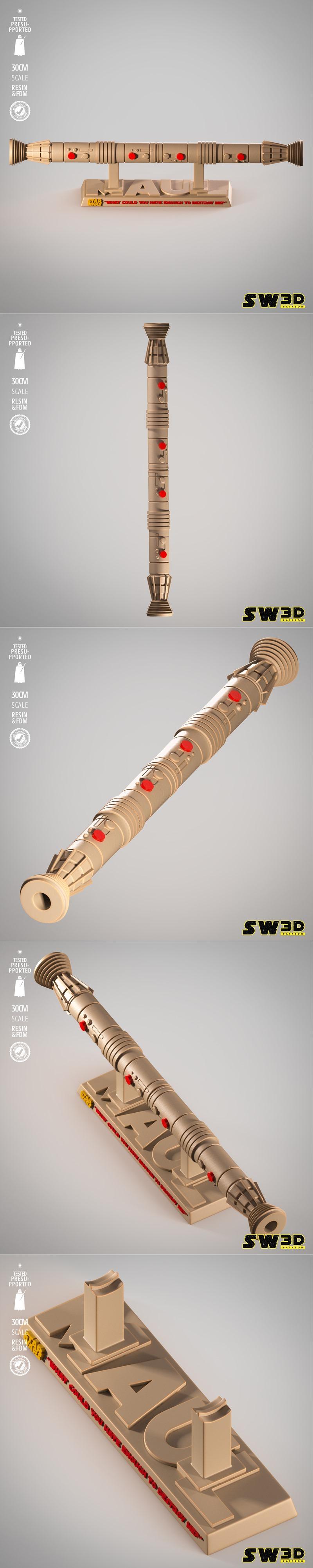 SW3D - 义军同盟光剑模型 - 马鲁尔原版光剑|SW3D – Darth Maul Original Lightsaber – 3D Print Model STL
