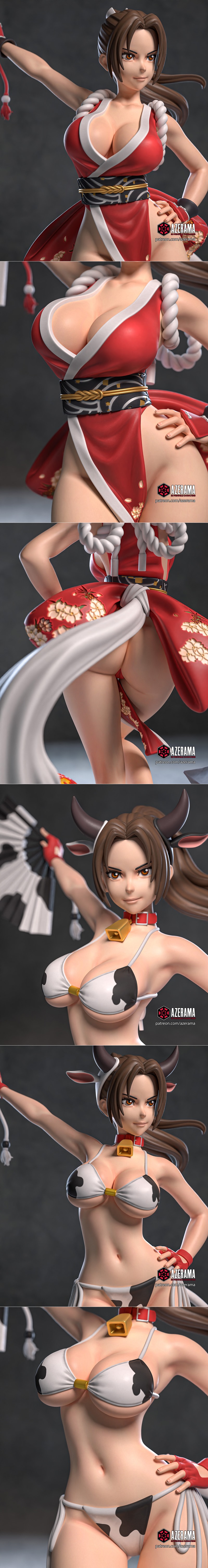 Azerama 3D打印模型：君临对决 麻里奈|Azerama – King of Fighters – Mai Shiranui – 3D Print Model STL