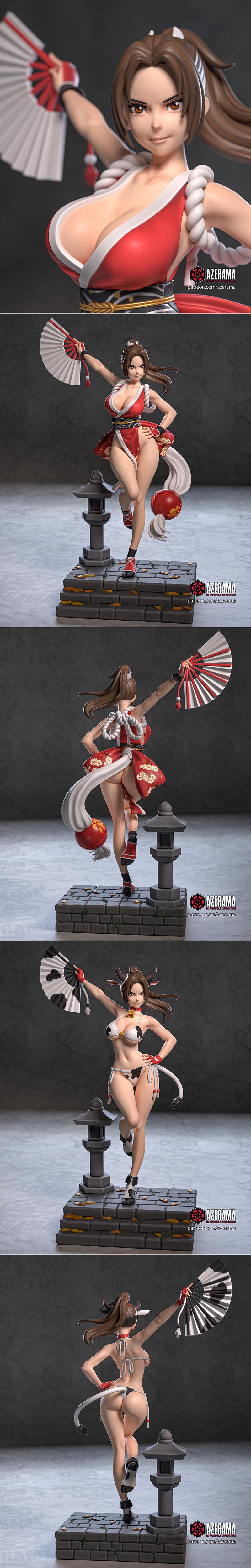 Azerama 3D打印模型：君临对决 麻里奈|Azerama – King of Fighters – Mai Shiranui – 3D Print Model STL