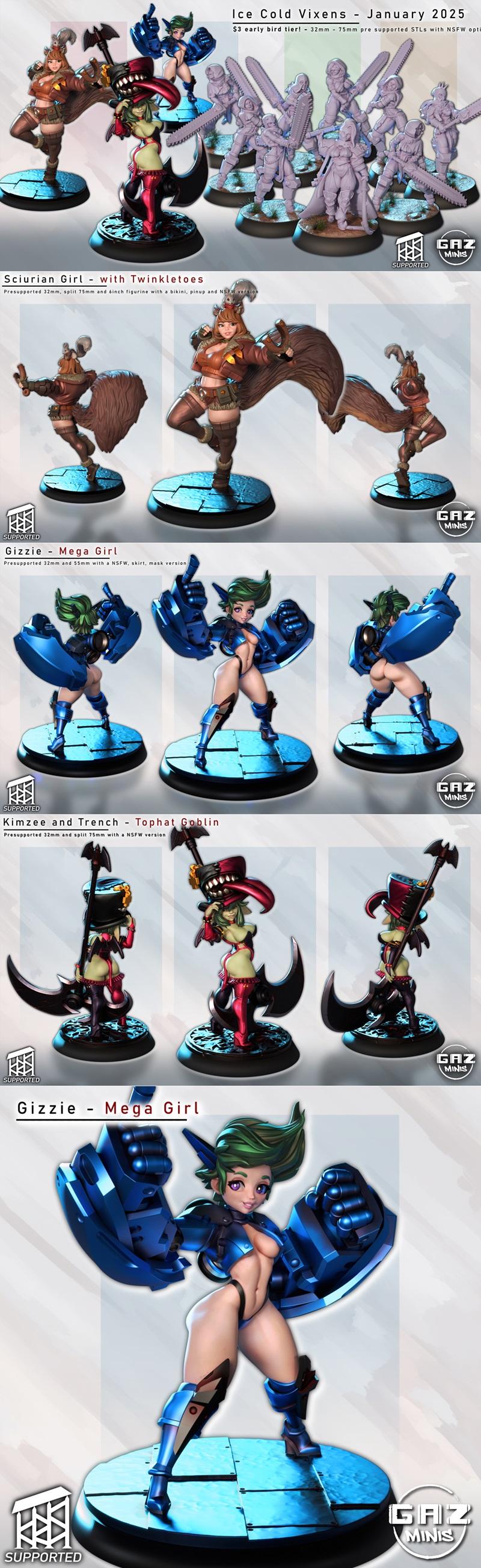 Gaz Minis 2025年1月作品 - 3D打印模型STL|Gaz Minis January 2025 – 3D Print Model STL