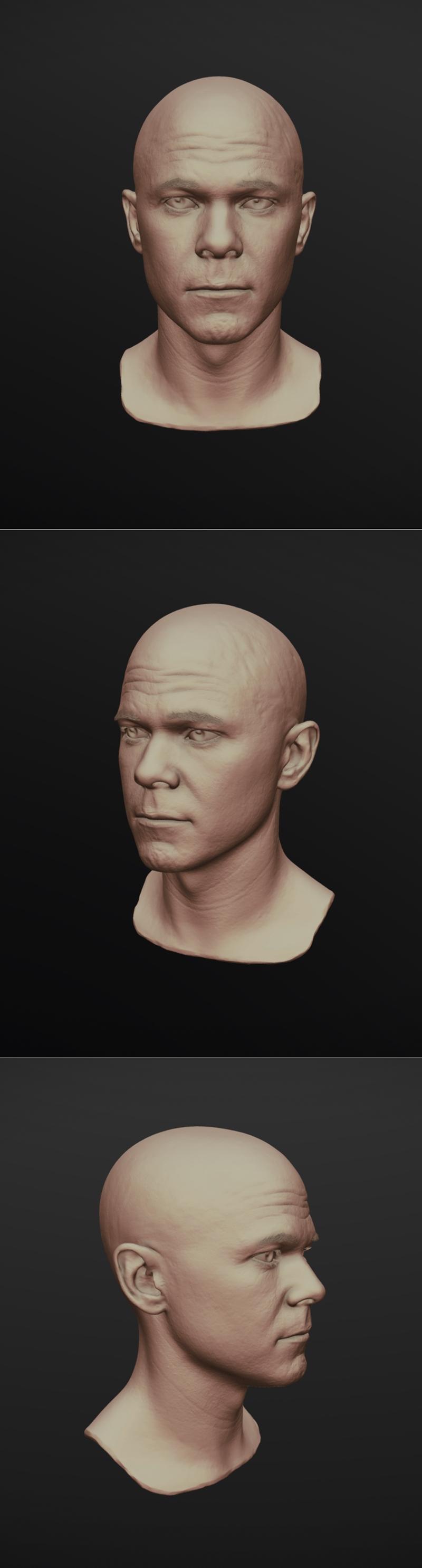 真实感男性头像3D打印模型|Realistic Male Head Sculpt 01 – 3D Print Model STL