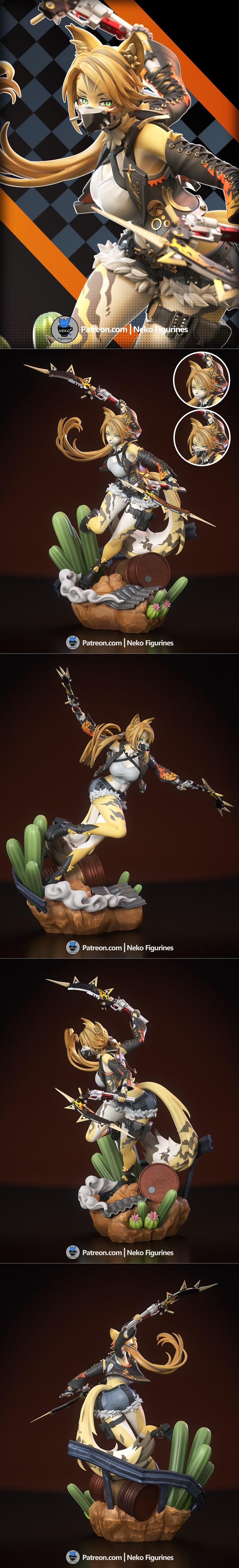 Neko Figurines 3D打印模型：Zenless Zone Zero角色Pulchra精致手办造型|Neko Figurines – Zenless Zone Zero – Pulchra – 3D Print Model STL