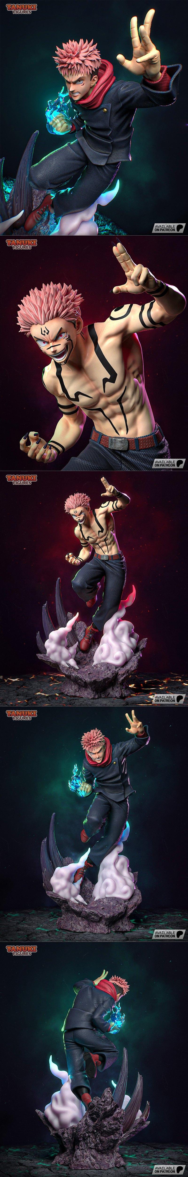 伊佐那社3D打印模型：素可拉人形雕塑|Tanuki Figures – Itadori – Sukuna – 3D Print Model STL