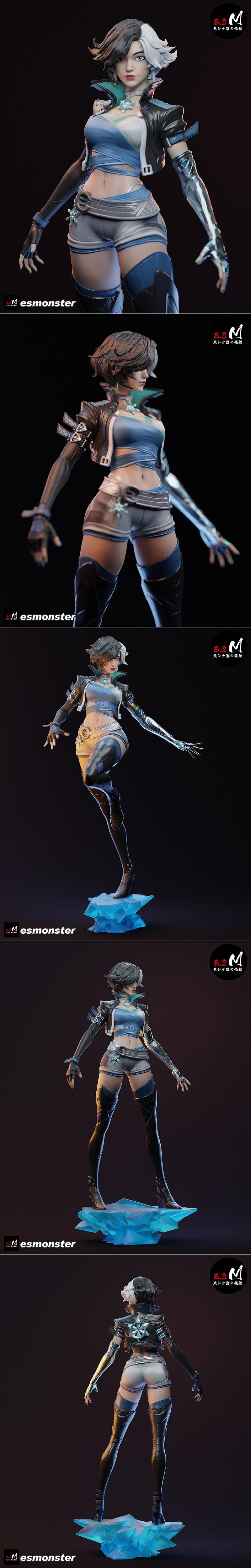 E.S怪物 - 月之雪 - 3D打印模型|E.S Monster – Luna Snow – 3D Print Model STL