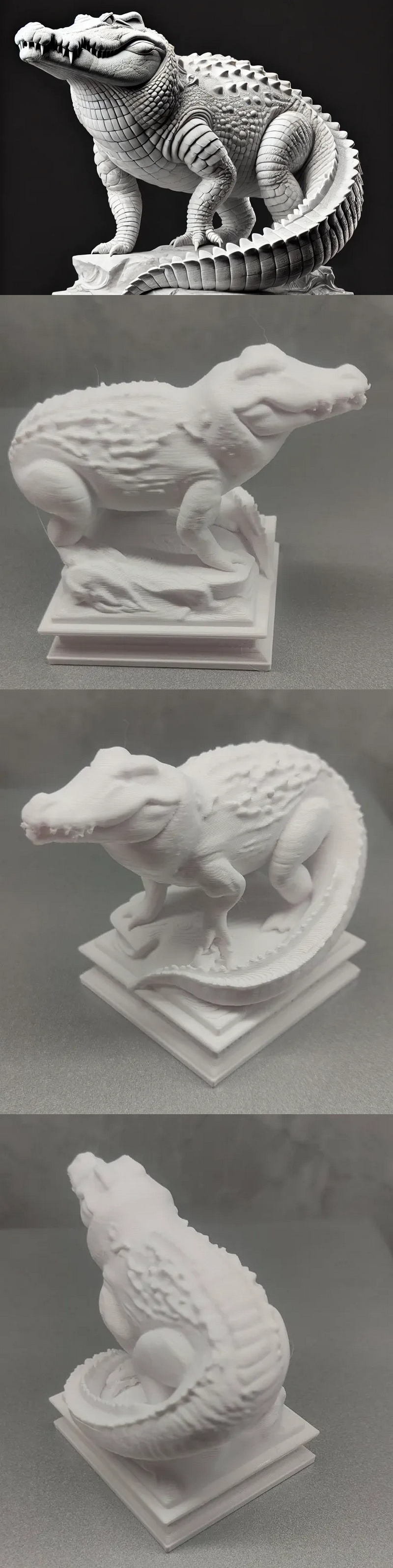 鳄鱼雕像 - 3D打印模型|Crocodile Statue – 3D Rrint Model