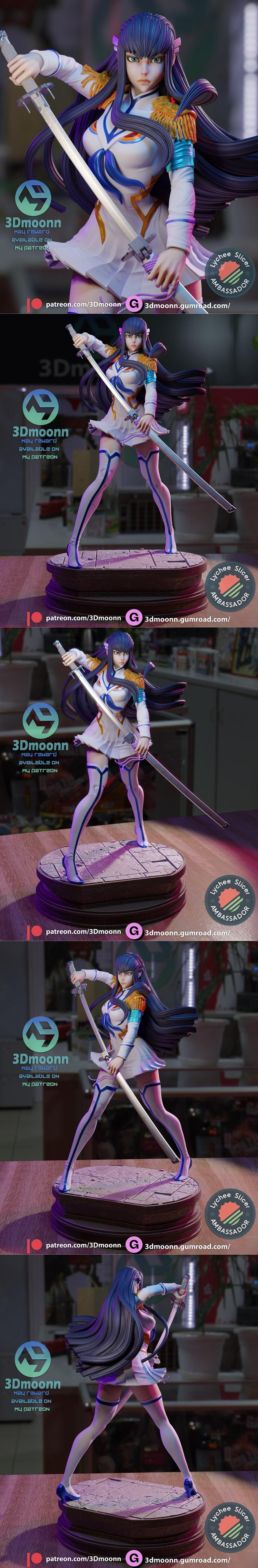 3D打印模型：杀戮尖塔 -  Kiryuuin 佐仓杏子|3Dmoonn – Kill La Kill – Satsuki Kiryuuin – 3D Print Model STL