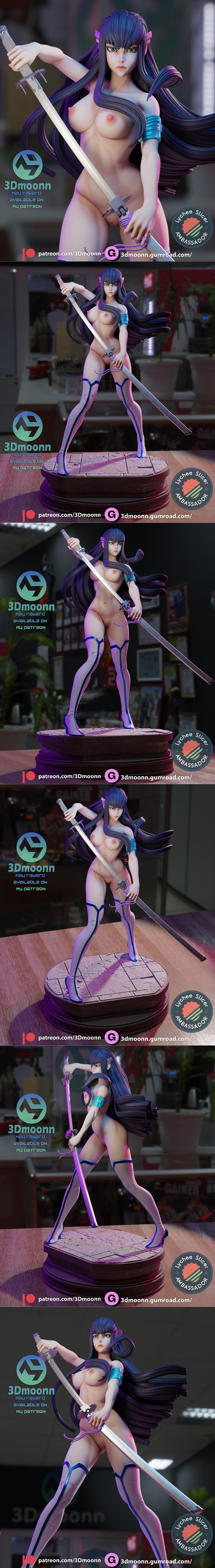 3D打印模型：杀戮尖塔 -  Kiryuuin 佐仓杏子|3Dmoonn – Kill La Kill – Satsuki Kiryuuin – 3D Print Model STL