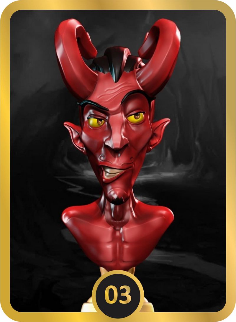 恶魔爆破——3D打印模型|Demon Bust – 3D Print Model