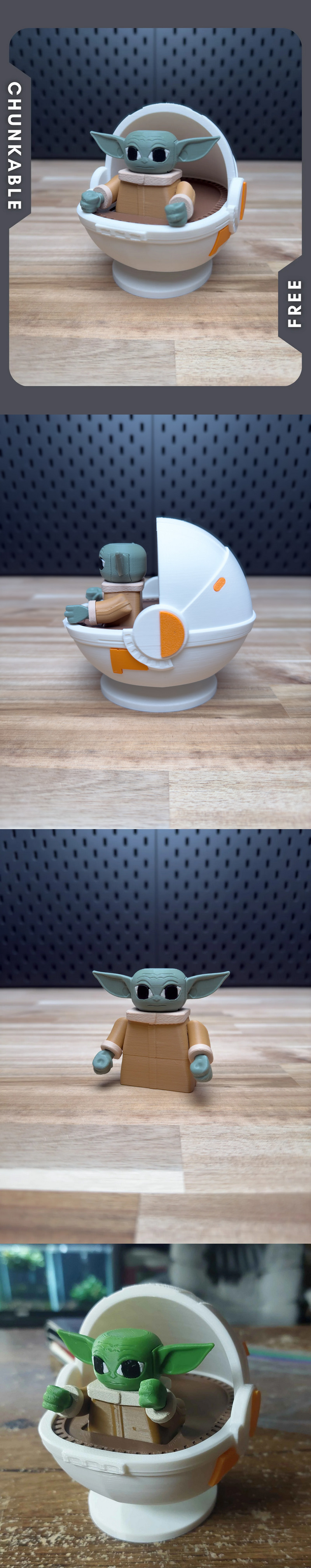 Chunkable - Grogu - 3D打印萌宠模型|Chunkable – Grogu – The Chunky Child Kit – 3D Print Model