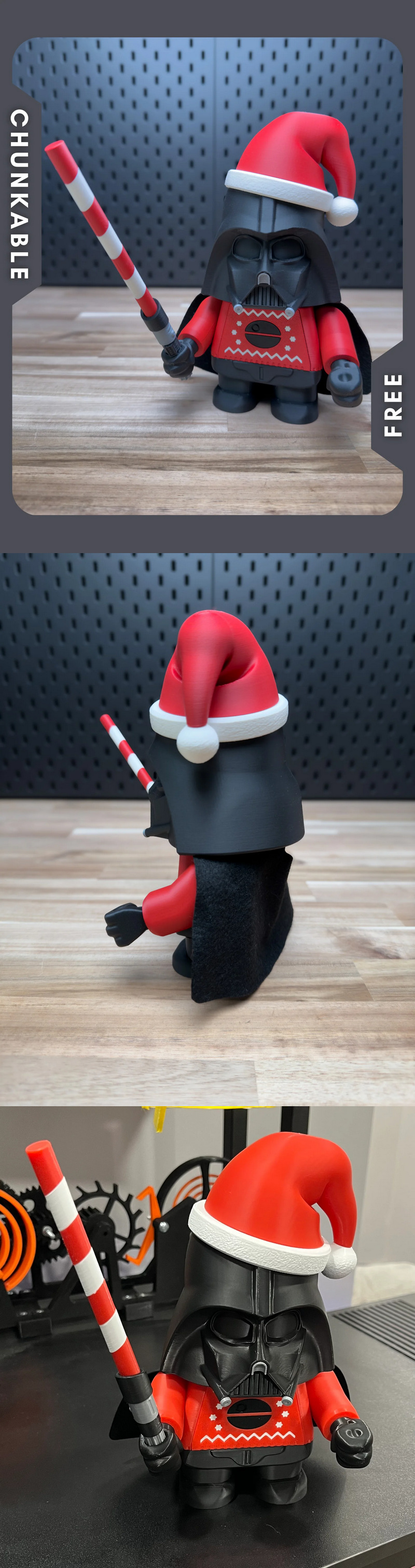 假日可拆卸维达套装 - 3D打印模型|Chunkable – Holiday Chunk Vader Kit – 3D Print Model