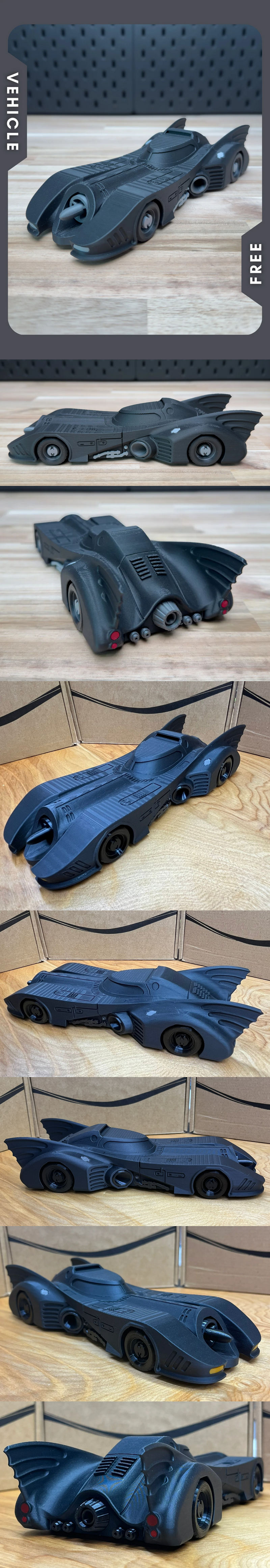 1989蝙蝠车3D打印模型|Chunkable – 1989 Batmobile Kit – 3D Print Model
