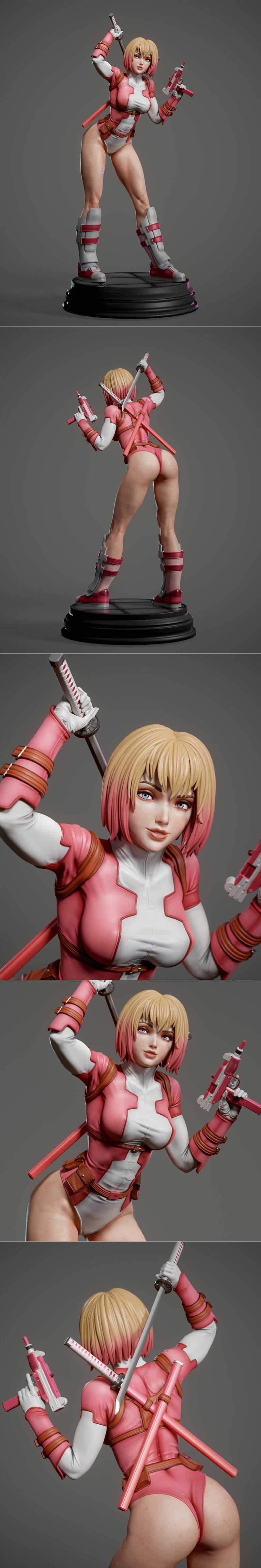 Abe3D - Gwenpool - 3D打印模型|Abe3D – Gwenpool – 3D Print Model STL