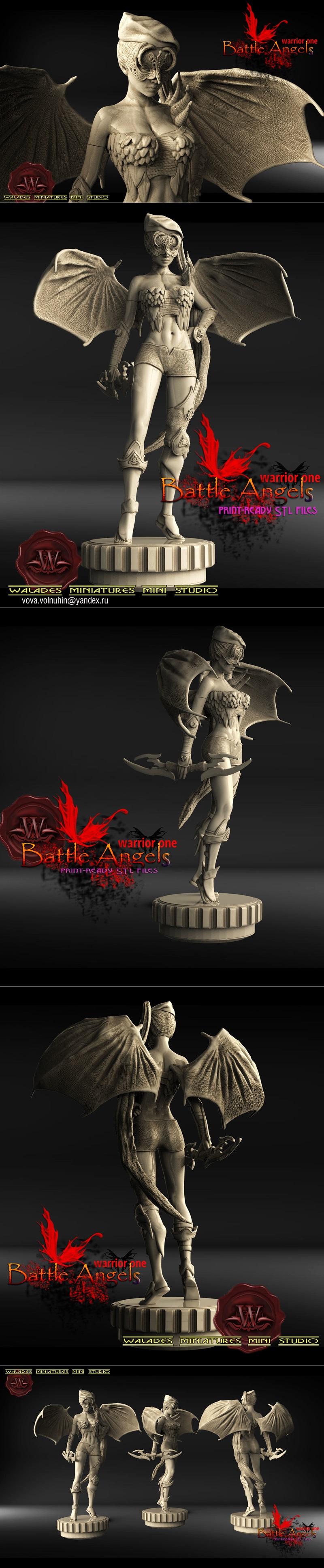 Walades Studio - 战斗天使 - 3D打印模型|Walades Studio – Battle Angel – 3D Print Model STL
