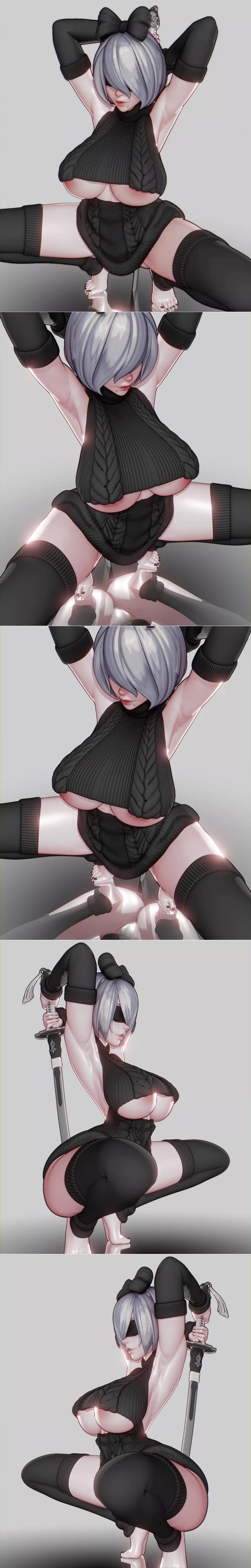 Rushzilla 2B 3D打印模型|Rushzilla – 2B Nier Automata – 3D Print Model STL